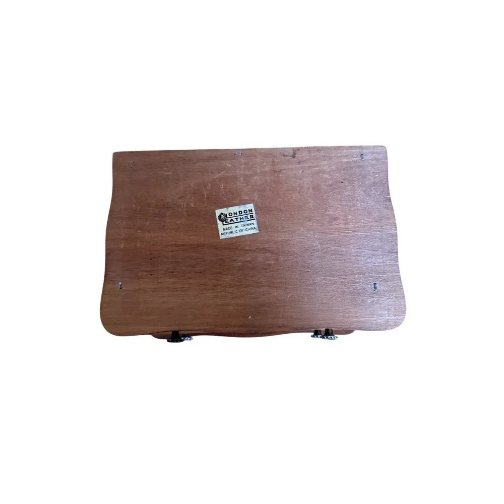 Wood Jewelry Box Mini Chest Brown Mirror Lid 2‎ Drawers Ring Organizer